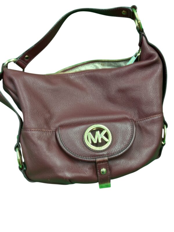 Michael Kors Burgandy Leather Hobo Handbag - Image 1